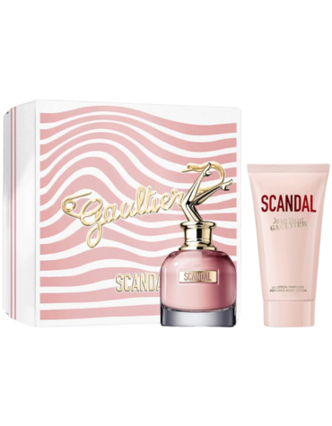 Jean Paul Gaultier Scandal Gift Set featuring a 50ml EDP and 75ml Body Lotion for a luxurious fragrance experience