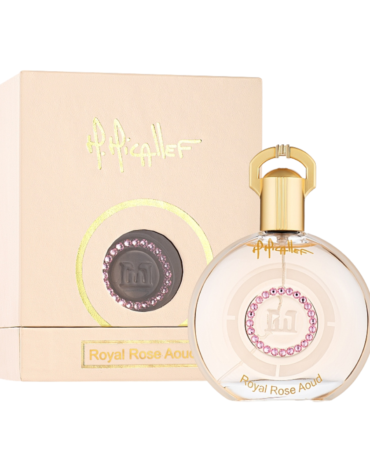 Elegant M. Micallef Royal Rose Oud Eau de Parfum 100ml Spray featuring rich rose and oud notes for a luxurious and captivating fragrance experience.