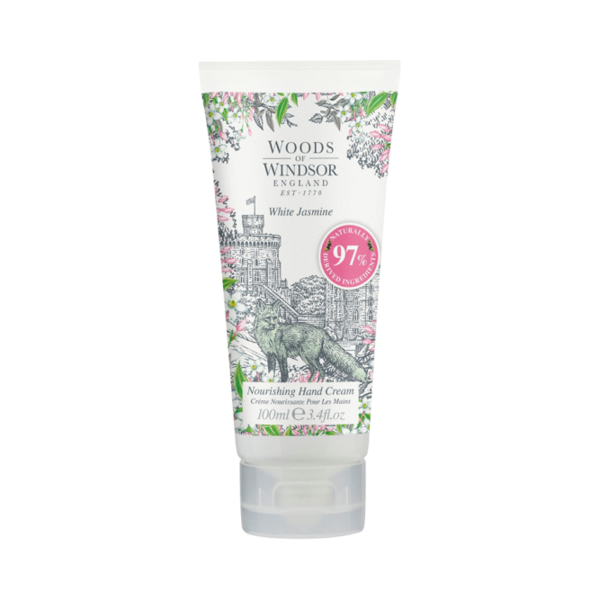 Luxurious Woods of Windsor White Jasmine Hand Cream 100ml for silky smooth hands